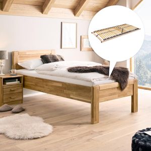 HOMELIV. Seniorenbett Ewen Komfort Wildeiche Massivholz