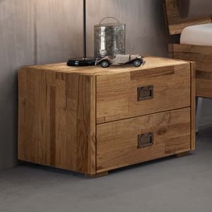 Nachttisch Olizar Eiche Massivholz H 36 cm