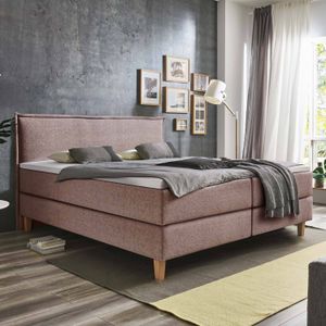 HOMELIV. Boxspringbett Zibo Webstoff