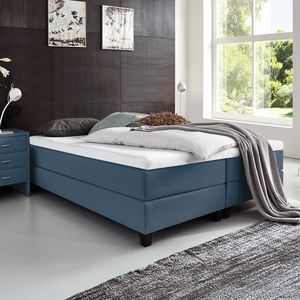 HOMELIV. Boxspringbett Luciano Webstoff ohne Kopfteil