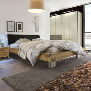 Balkenbett Kolmar Wildeiche Vintage Massivholz