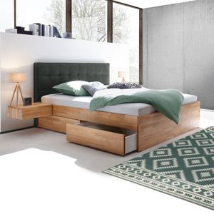 Doppelbett Mirenda Komfort Kernbuche Massivholz mit Schubkasten