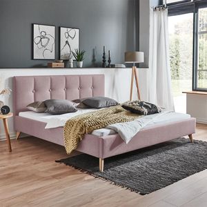 HOMELIV. Polsterbett Maliana Velours/Webstoff