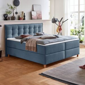 HOMELIV. Boxspringbett Lusaka Webstoff