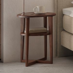 Bett-Beistelltisch Soren Nussbaum Massivholz