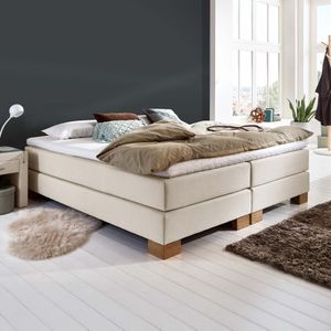 HOMELIV. Boxspringbett Peachland Webstoff ohne Kopfteil
