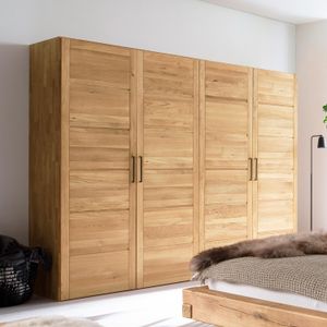 Drehtüren-Kleiderschrank Listra Wildeiche Massivholz