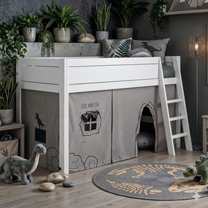 LIFETIME Midi-Hochbett Dino Kiefer Massivholz mit Lattenrost