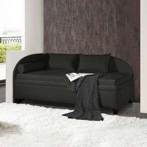 Polsterliege Kamina Komfort Microvelours mit Bettkasten Seitenteil links