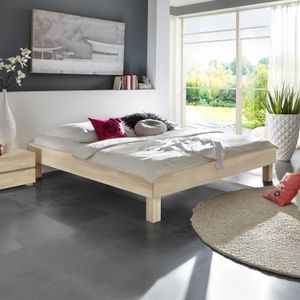 Bett Madrid Buche Massivholz ohne Kopfteil