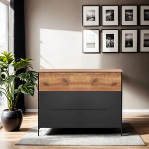 Kommode Manari Wildeiche Massivholz mit Schubladen