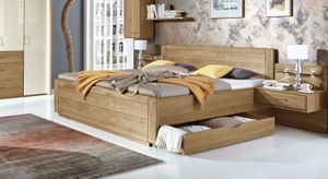 Doppelbett Toride Komfort Eiche teilmassiv mit Schubkasten