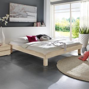 Bett Madrid Buche Massivholz ohne Kopfteil