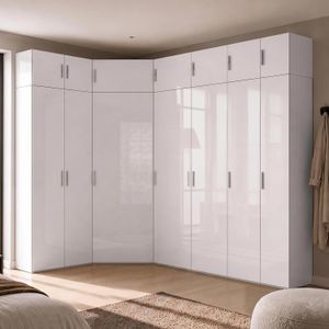 Eck-Kleiderschrank Divisa mit Innenausstattung