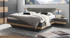 Bett Igneo Komfort Eiche Dekor mit Nachttischen