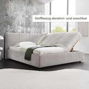 HOMELIV. Polsterbett SwitchIT Chester Webstoff mit Bettkasten und Lattenrost