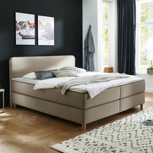 HOMELIV. Boxspringbett Kannur Webstoff
