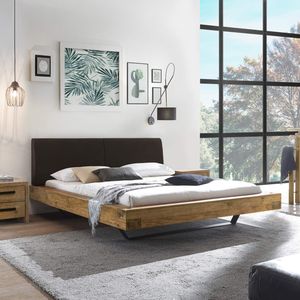 Balkenbett Okondo Wildeiche Vintage Massivholz