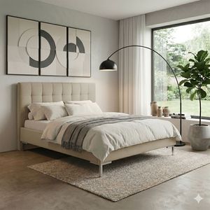 HOMELIV. Doppelbett Taviel Komfort Webstoff