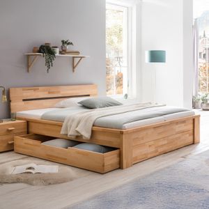 Bett Tamira Komfort Kernbuche Massivholz mit Schubkasten