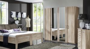 Drehtüren-Kleiderschrank Runcorn mit Spiegel
