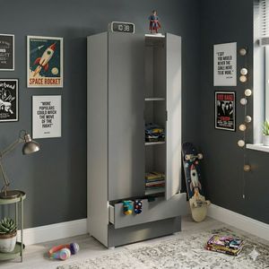 Drehtüren-Kleiderschrank Kids Town Color Buche teilmassiv mit Schubladen