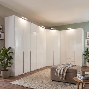Eck-Kleiderschrank Esperia mit Beleuchtung