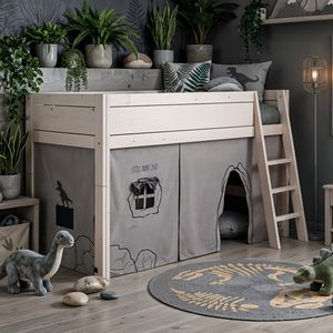 LIFETIME Midi-Hochbett Dino Kiefer Massivholz mit Lattenrost