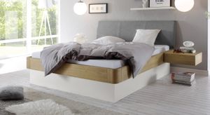 Bett Majuro Komfort Eiche Massivholz mit Bettkasten