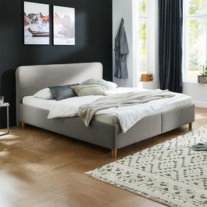HOMELIV. Polsterbett Kannur Webstoff mit Bettkasten
