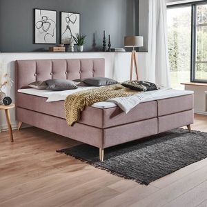 HOMELIV. Boxspringbett Maliana Webstoff