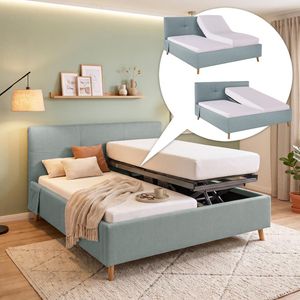 Polsterbett Henriette Komfort Webstoff mit Pflegebett-Funktion und Lattenrost