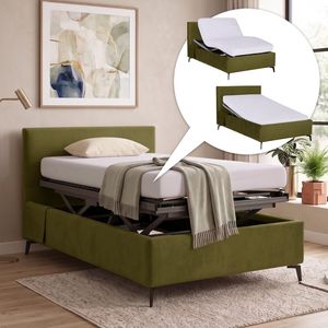 Polsterbett Josephine Komfort Velours mit Pflegebett-Funktion und Lattenrost