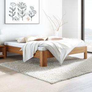 Bett Santa Clara Eiche Massivholz ohne Kopfteil