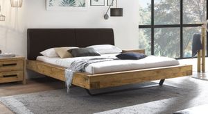 Balkenbett Okondo Wildeiche Vintage Massivholz