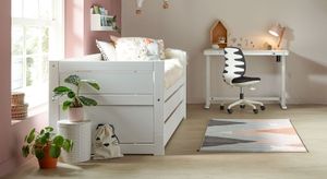 LIFETIME Kojenbett-Ausziehbett Original Kiefer Massivholz mit Lattenrost