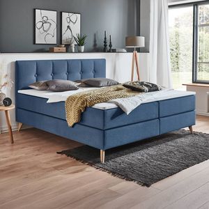 HOMELIV. Boxspringbett Maliana Webstoff