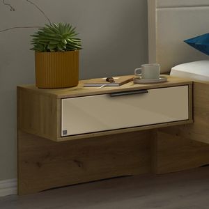 Musterring Schwebenachttisch San Francisco Eiche Dekor H 48cm Champagner