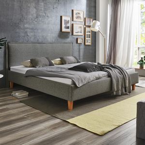 HOMELIV. Polsterbett Zibo Webstoff