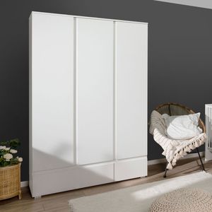 Drehtüren-Kleiderschrank Folda mit Schubladen 121,5x191cm