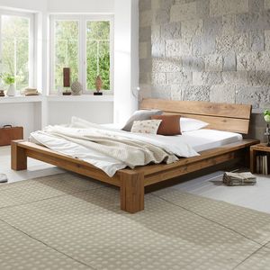 Bett Navia Komfort Wildeiche Massivholz