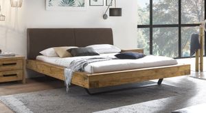 Balkenbett Okondo Wildeiche Vintage Massivholz
