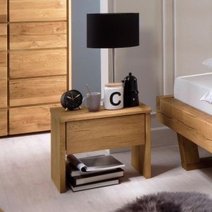 HOMELIV. Nachttisch Monapo Wildeiche Massivholz H 42cm