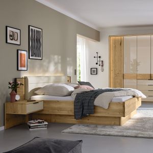 Musterring Bett San Francisco Komfort Eiche Dekor mit Schubkasten Champagner