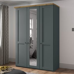 Drehtüren-Kleiderschrank Sapitwa mit Spiegel H 216cm