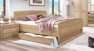 Bett Bloomfield Komfort Eiche teilmassiv mit Schubkasten