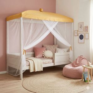 LIFETIME Himmelbett Honey Glow Kiefer Massivholz mit Lattenrost