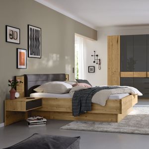 Musterring Bett San Francisco Komfort Eiche Dekor mit Schubkasten Havanna