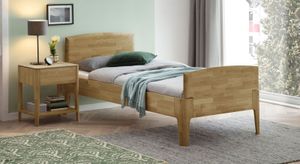 Einzelbett Stanis Komfort Eiche Massivholz
