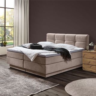 Graues Boxspringbett